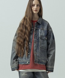 SLICK（スリック）の「【SLICK スリック】Trompe-l'oeil Denim 1st Type Tracker Jacket トロンプロイユ1STタイプデニムジャケット ヴィンテージ（デニムジャケット）」