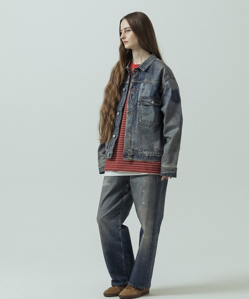 SLICK(スリック)の「【SLICK/スリック】Trompe-l'oeil Denim 1st Type Tracker Jacket/トロンプロイユ1STタイプデニムジャケット/ヴィンテージ/プリントデニム(デニムジャケット・メンズ・インディゴブルー・1/3/2)」の7枚目の写真