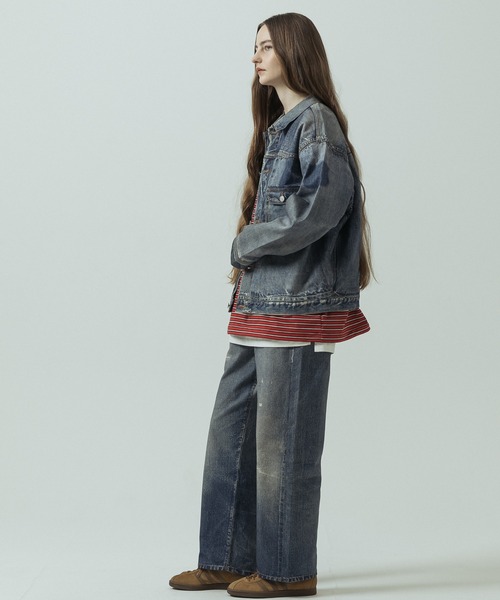 SLICK(スリック)の「【SLICK/スリック】Trompe-l'oeil Denim 1st Type Tracker Jacket/トロンプロイユ1STタイプデニムジャケット/ヴィンテージ/プリントデニム(デニムジャケット・メンズ・インディゴブルー・1/3/2)」の8枚目の写真