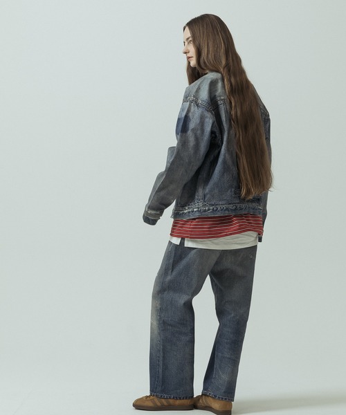 SLICK(スリック)の「【SLICK/スリック】Trompe-l'oeil Denim 1st Type Tracker Jacket/トロンプロイユ1STタイプデニムジャケット/ヴィンテージ/プリントデニム(デニムジャケット・メンズ・インディゴブルー・1/3/2)」の10枚目の写真