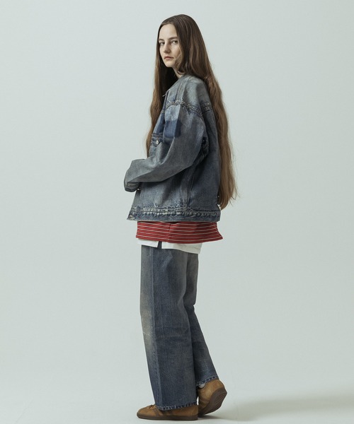 SLICK(スリック)の「【SLICK/スリック】Trompe-l'oeil Denim 1st Type Tracker Jacket/トロンプロイユ1STタイプデニムジャケット/ヴィンテージ/プリントデニム(デニムジャケット・メンズ・インディゴブルー・1/3/2)」の11枚目の写真