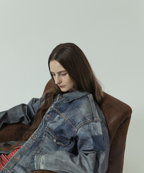 SLICK(スリック)の「【SLICK/スリック】Trompe-l'oeil Denim 1st Type Tracker Jacket/トロンプロイユ1STタイプデニムジャケット/ヴィンテージ/プリントデニム(デニムジャケット・メンズ・インディゴブルー・1/3/2)」の14枚目の写真
