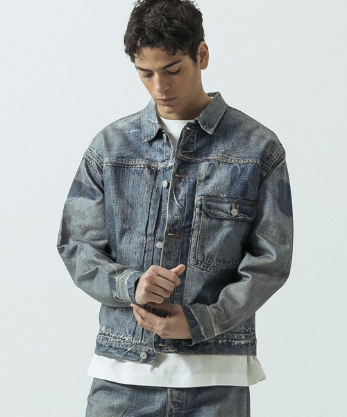 SLICK/スリック】Trompe-l'oeil Denim 1st Type Tracker Jacket