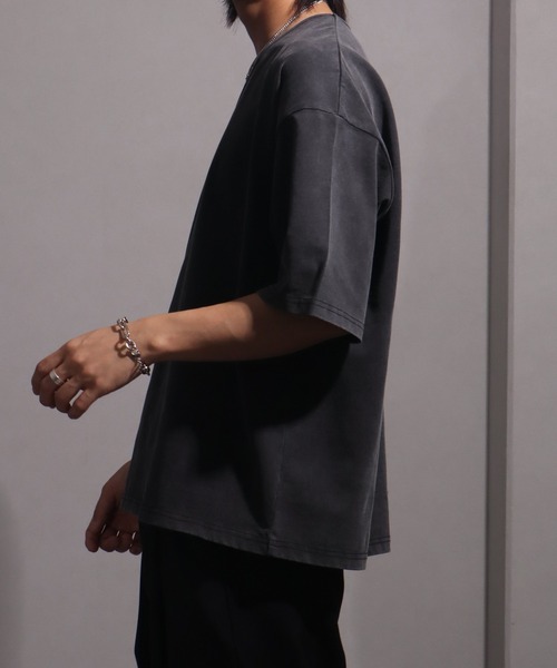 welise(ウェライズ)の「【welise/ウェライズ】シルケットライクスムースコットン ボクシーショート UネックTシャツ/接触冷感 UVカット(Tシャツ/カットソー・メンズ・ブルー/ブラック系その他/ブラック/ホワイト・L/M/S)」の22枚目の写真