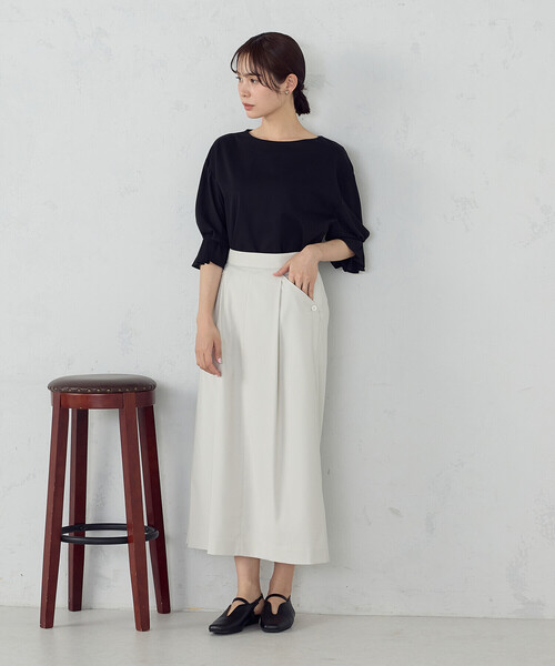 COMME CA ISM(コムサイズム)の「【接触冷感】キャンディスリーブ カットソー(Tシャツ/カットソー・レディース・ホワイト/サックスブルー/ブラック・LARGE/MEDIUM)」の7枚目の写真
