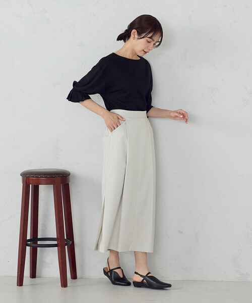 COMME CA ISM(コムサイズム)の「【接触冷感】キャンディスリーブ カットソー(Tシャツ/カットソー・レディース・ホワイト/サックスブルー/ブラック・LARGE/MEDIUM)」の8枚目の写真