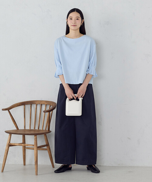 COMME CA ISM(コムサイズム)の「【接触冷感】キャンディスリーブ カットソー(Tシャツ/カットソー・レディース・ホワイト/サックスブルー/ブラック・LARGE/MEDIUM)」の10枚目の写真