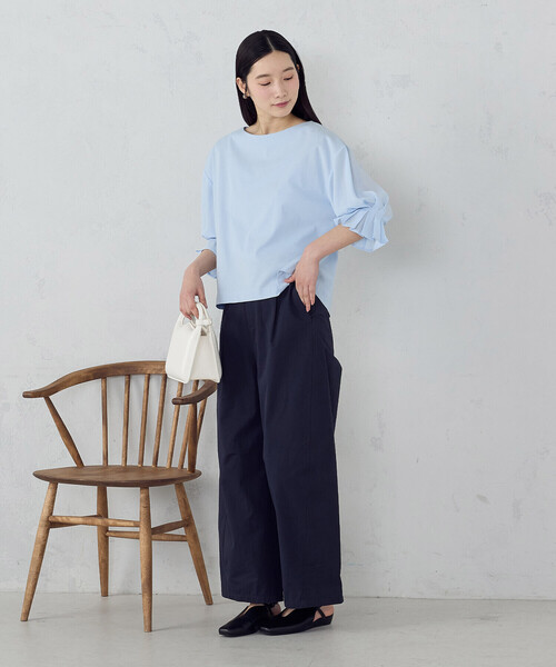 COMME CA ISM(コムサイズム)の「【接触冷感】キャンディスリーブ カットソー(Tシャツ/カットソー・レディース・ホワイト/サックスブルー/ブラック・LARGE/MEDIUM)」の11枚目の写真