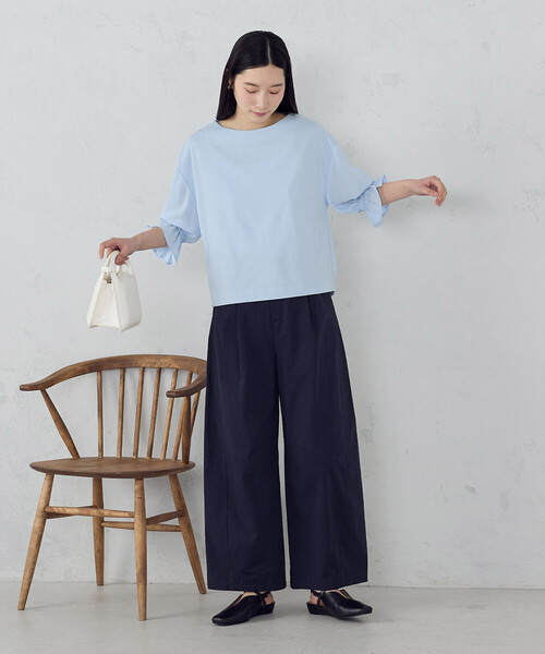 COMME CA ISM(コムサイズム)の「【接触冷感】キャンディスリーブ カットソー(Tシャツ/カットソー・レディース・ホワイト/サックスブルー/ブラック・LARGE/MEDIUM)」の12枚目の写真