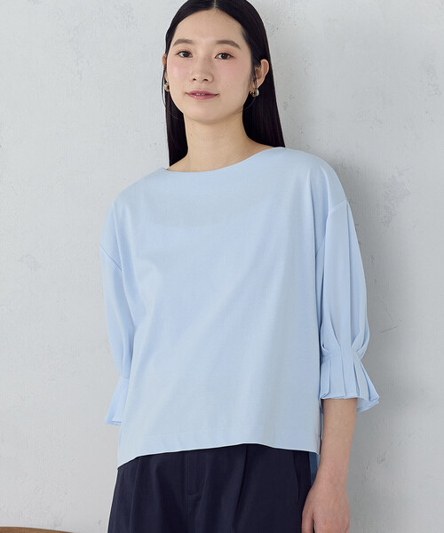 COMME CA ISM(コムサイズム)の「【接触冷感】キャンディスリーブ カットソー(Tシャツ/カットソー・レディース・ホワイト/サックスブルー/ブラック・LARGE/MEDIUM)」の14枚目の写真