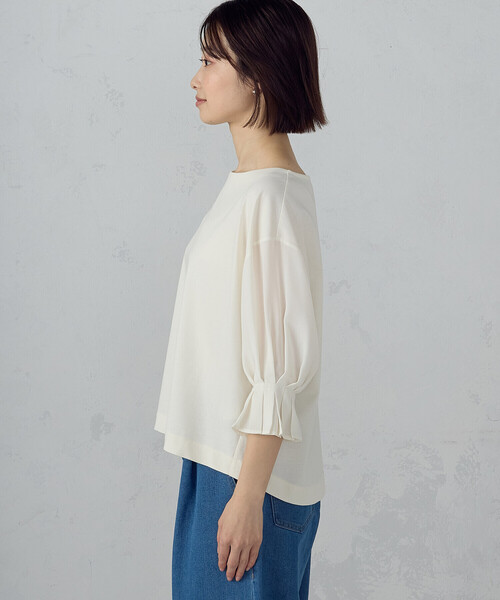 COMME CA ISM(コムサイズム)の「【接触冷感】キャンディスリーブ カットソー(Tシャツ/カットソー・レディース・ホワイト/サックスブルー/ブラック・LARGE/MEDIUM)」の16枚目の写真