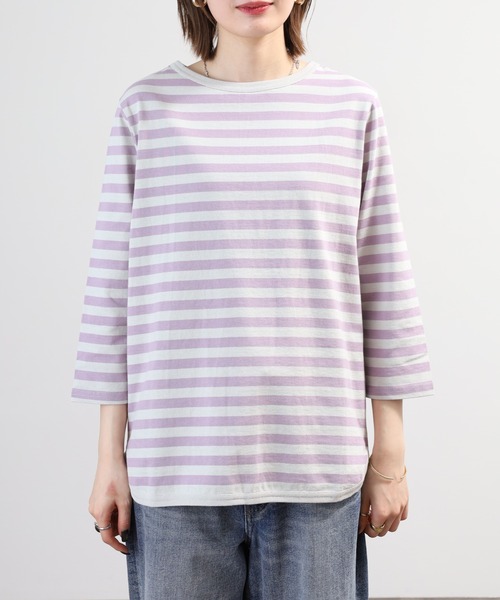 SO(エスオー)の「七分袖カットソー(Tシャツ/カットソー・レディース・ホワイト×ネイビー/ホワイト/ホワイト×ブラック/ホワイト×ブルー/ブラック/ホワイト×グレー/パープル系その他・F)」の19枚目の写真