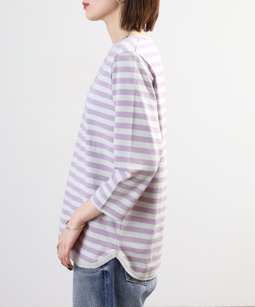 SO(エスオー)の「七分袖カットソー(Tシャツ/カットソー・レディース・ホワイト×ネイビー/ホワイト/ホワイト×ブラック/ホワイト×ブルー/ブラック/ホワイト×グレー/パープル系その他・F)」の20枚目の写真