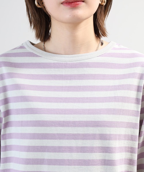 SO(エスオー)の「七分袖カットソー(Tシャツ/カットソー・レディース・ホワイト×ネイビー/ホワイト/ホワイト×ブラック/ホワイト×ブルー/ブラック/ホワイト×グレー/パープル系その他・F)」の22枚目の写真