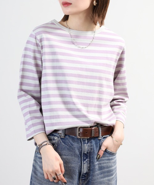 SO(エスオー)の「七分袖カットソー(Tシャツ/カットソー・レディース・ホワイト×ネイビー/ホワイト/ホワイト×ブラック/ホワイト×ブルー/ブラック/ホワイト×グレー/パープル系その他・F)」の13枚目の写真