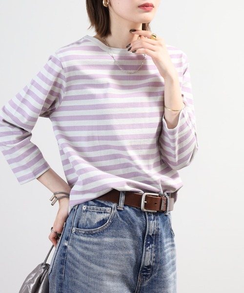 SO(エスオー)の「七分袖カットソー(Tシャツ/カットソー・レディース・ホワイト×ネイビー/ホワイト/ホワイト×ブラック/ホワイト×ブルー/ブラック/ホワイト×グレー/パープル系その他・F)」の15枚目の写真