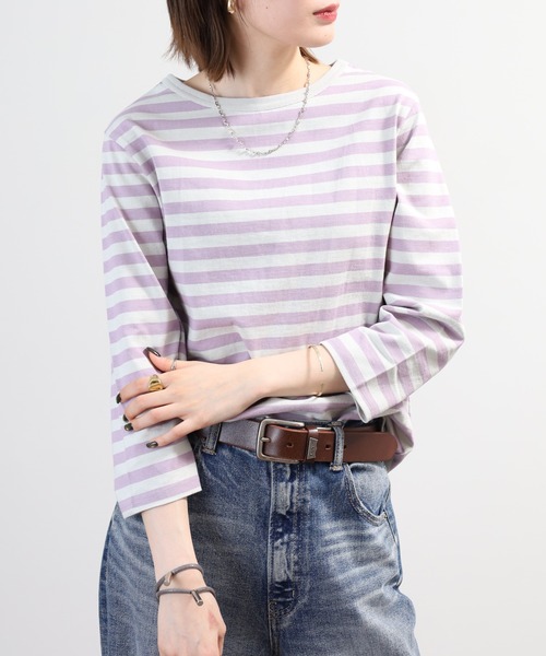 SO(エスオー)の「七分袖カットソー(Tシャツ/カットソー・レディース・ホワイト×ネイビー/ホワイト/ホワイト×ブラック/ホワイト×ブルー/ブラック/ホワイト×グレー/パープル系その他・F)」の16枚目の写真