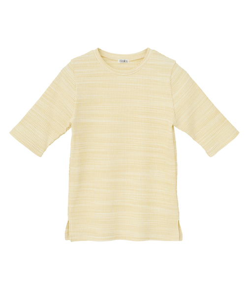 Tiara(ティアラ)の「コンパクトリブトップス(Tシャツ/カットソー・レディース・イエロー/ホワイト/ブラック・FREE)」の9枚目の写真