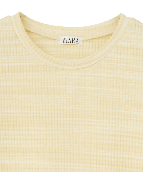 Tiara(ティアラ)の「コンパクトリブトップス(Tシャツ/カットソー・レディース・イエロー/ホワイト/ブラック・FREE)」の7枚目の写真