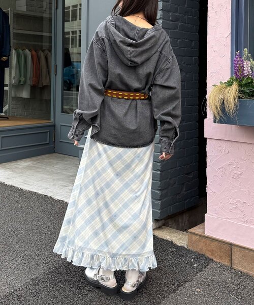 CIAOPANIC（チャオパニック）の「バイヤスチェックシアーIライン裾フリルスカート（スカート・レディース・ピンク/グリーン/アイボリー・ONE SIZE）」の16枚目の写真