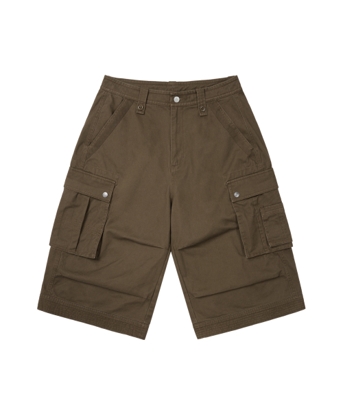セール】Knee Pin-Tuck Bermuda Cargo Pants (Brown)（その他パンツ