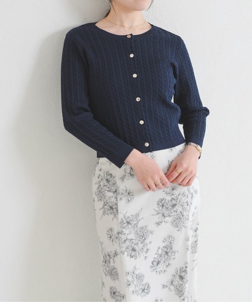 MISCH MASCH(ミッシュマッシュ)の「2026春夏新作 ミニケーブルカーディガン(カーディガン/ボレロ・レディース・レッド/ネイビー/ホワイト×ブラック・フリ-)」の14枚目の写真