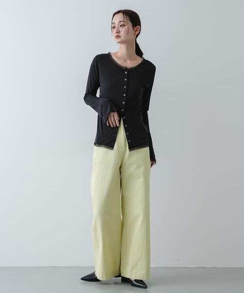 SENSE OF PLACE by URBAN RESEARCH（センスオブプレイスバイアーバンリサーチ）の「チュールシアーレイヤードカットカーディガン（カーディガン/ボレロ・レディース・チャコールグレー/ライトブルー/アイボリー・ONE）」の8枚目の写真