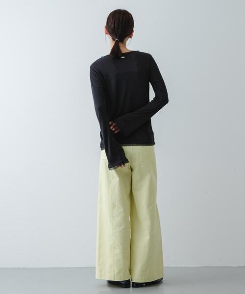 SENSE OF PLACE by URBAN RESEARCH（センスオブプレイスバイアーバンリサーチ）の「チュールシアーレイヤードカットカーディガン（カーディガン/ボレロ・レディース・チャコールグレー/ライトブルー/アイボリー・ONE）」の9枚目の写真