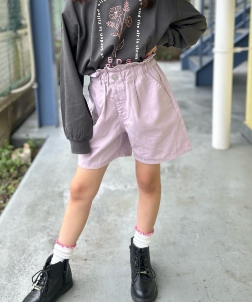 Right-on(ライトオン)の「VIVIAN BLUE(ヴィヴィアンブルー)ウエストフリルショートパンツ(その他パンツ・キッズ・ライラック/ブラック/ライム/ライトインディゴブルー/ダークインディゴブルー/ダークグレー・110/120/130/140/150/160)」の6枚目の写真