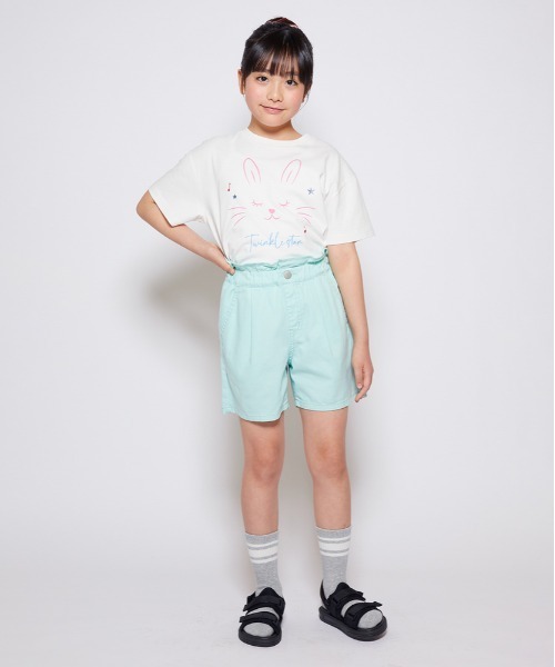 Right-on(ライトオン)の「VIVIAN BLUE(ヴィヴィアンブルー)ウエストフリルショートパンツ(その他パンツ・キッズ・ライラック/ブラック/ライム/ライトインディゴブルー/ダークインディゴブルー/ダークグレー・110/120/130/140/150/160)」の16枚目の写真