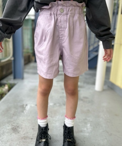 Right-on(ライトオン)の「VIVIAN BLUE(ヴィヴィアンブルー)ウエストフリルショートパンツ(その他パンツ・キッズ・ライラック/ブラック/ライム/ライトインディゴブルー/ダークインディゴブルー/ダークグレー・110/120/130/140/150/160)」の9枚目の写真