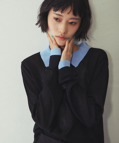 ANOTHER S(アナザーエス)の「麻タッチニットポロプルオーバー(Tシャツ/カットソー・レディース・グレー/ピンク/アイボリー/ブラック・FREE)」の20枚目の写真