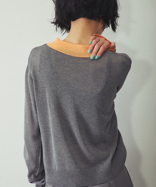 ANOTHER S(アナザーエス)の「麻タッチニットポロプルオーバー(Tシャツ/カットソー・レディース・グレー/ピンク/アイボリー/ブラック・FREE)」の10枚目の写真
