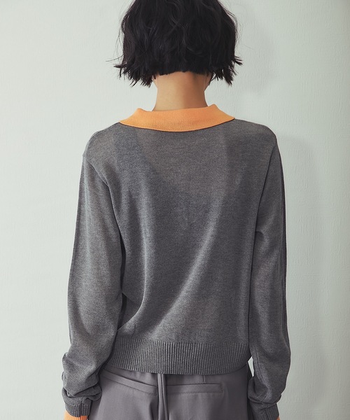 ANOTHER S(アナザーエス)の「麻タッチニットポロプルオーバー(Tシャツ/カットソー・レディース・グレー/ピンク/アイボリー/ブラック・FREE)」の19枚目の写真
