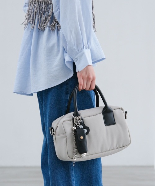 LAKOLE（ラコレ）の「2WAY横長ミニボストンバッグ / 665329（ボストンバッグ・レディース・ライトグリーン/ライトグレー/ブラック・FREE）」の2枚目の写真