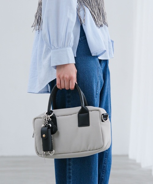 LAKOLE（ラコレ）の「2WAY横長ミニボストンバッグ / 665329（ボストンバッグ・レディース・ライトグリーン/ライトグレー/ブラック・FREE）」の16枚目の写真