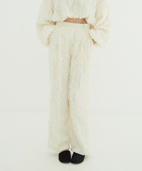 パンツ CLANE TOPSTITCHED FRILL STRAIGHT PANTS TOPSTITCHED FRILL STRAIGHT PANTS（その他パンツ）｜CLANE（クラネ