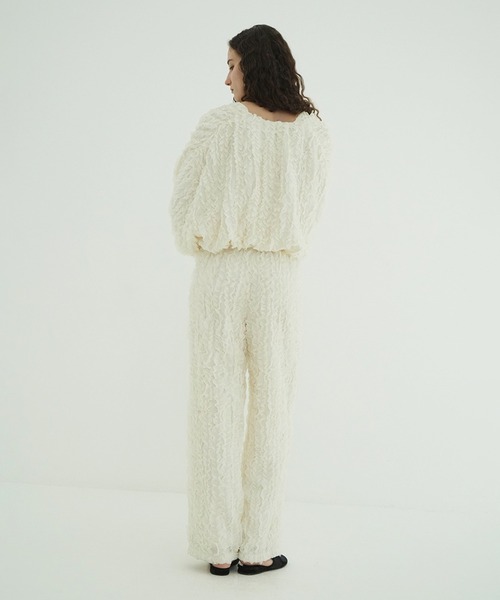 CLANE（クラネ）の「TOPSTITCHED FRILL STRAIGHT PANTS（その他パンツ・レディース・ブラック/アイボリー・2/1/0）」の15枚目の写真
