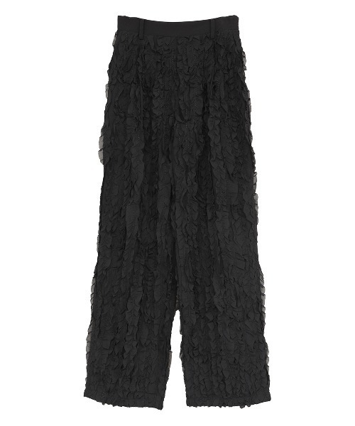 CLANE（クラネ）の「TOPSTITCHED FRILL STRAIGHT PANTS（その他パンツ・レディース・ブラック/アイボリー・2/1/0）」の17枚目の写真