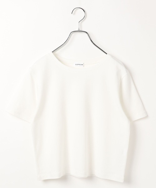 LEPSIM（レプシィム）の「スムースベーシックT2　639421（Tシャツ/カットソー・レディース・ブラック/オフホワイト・FREE）」の2枚目の写真