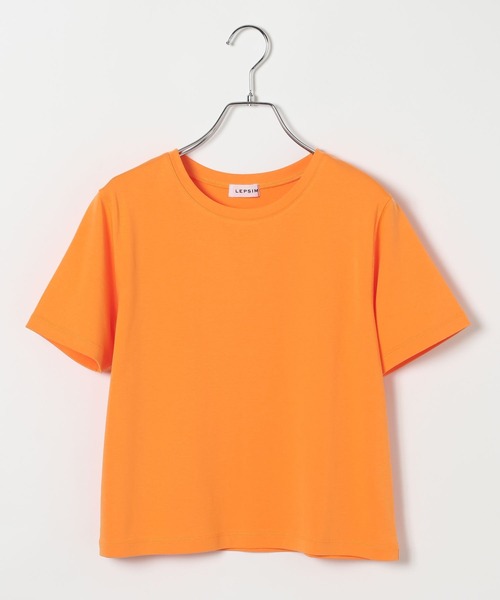 LEPSIM(レプシィム)の「スムースベーシックT2 639421(Tシャツ/カットソー・レディース・ブラック/オフホワイト/ベージュ/ライトグリーン/オレンジ・FREE)」の5枚目の写真