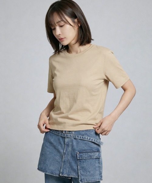 LEPSIM(レプシィム)の「スムースベーシックT2 639421(Tシャツ/カットソー・レディース・ブラック/オフホワイト/ベージュ・FREE)」の20枚目の写真