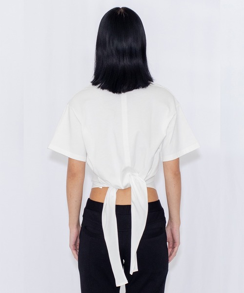 VIAVANDA(ヴィアヴァンダ)の「DEFORMATION TEE(Tシャツ/カットソー・レディース・ホワイト/ブラック・FREE)」の4枚目の写真