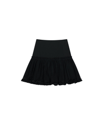 MESH FRILL LAYERED SKIRT [BLACK]