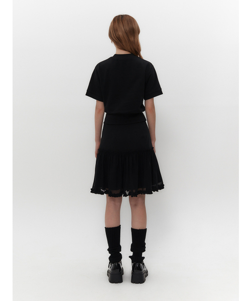 TUOMIO（トゥオミオ）の「MESH FRILL LAYERED SKIRT [BLACK]（スカート・レディース・その他・2）」の4枚目の写真