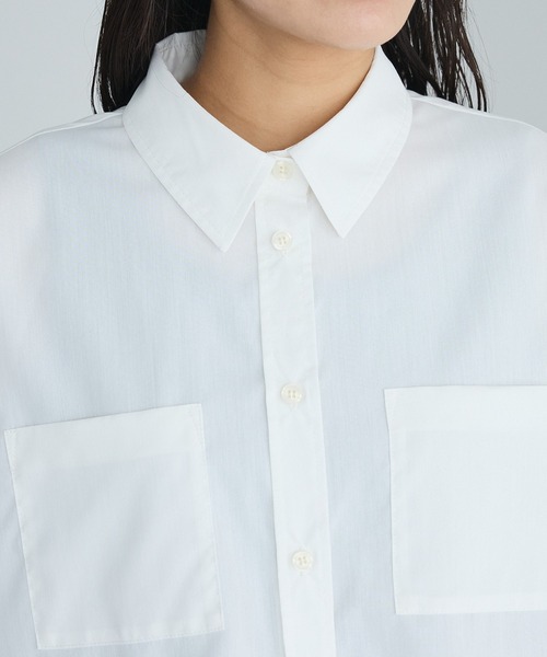 CRAFT STANDARD BOUTIQUE(クラフトスタンダードブティック)の「遮熱 クロップドレングスシャツ(シャツ/ブラウス・レディース・ベージュ/サックスブルー/ブラック/ホワイト・FREE)」の18枚目の写真