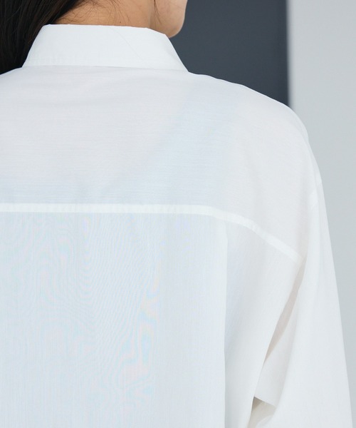 CRAFT STANDARD BOUTIQUE(クラフトスタンダードブティック)の「遮熱 クロップドレングスシャツ(シャツ/ブラウス・レディース・ベージュ/サックスブルー/ブラック/ホワイト・FREE)」の19枚目の写真