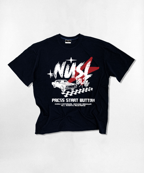 NOTUSUAL(ノットユージュアル)の「ピクセルスタート オーバーサイズ 半袖Tシャツ 4カラー(Tシャツ/カットソー・レディース・ホワイト×グレー/ブラック/ネイビー/ホワイト・SMALL/MEDIUM/LARGE/X-LARGE)」の6枚目の写真