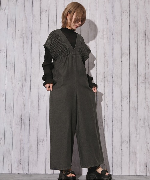 GORGE(ゴージ)の「《シャーリングデニムオールインワン》オールインワン/カジュアル/春夏秋/全3色(つなぎ/オールインワン・レディース・ブルー/サックスブルー/ブラック・F)」の2枚目の写真