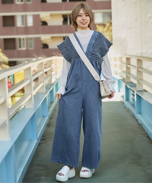 GORGE(ゴージ)の「《シャーリングデニムオールインワン》オールインワン/カジュアル/春夏秋/全3色(つなぎ/オールインワン・レディース・ブルー/サックスブルー/ブラック・F)」の6枚目の写真
